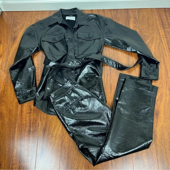 Aritzia | Babaton The New Command Pant in Black Gloss 4 Patent B16 - Picture 7 of 7